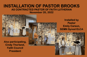 Install Pr Brooks 11 20 22 Fb - Faith Lutheran Church
